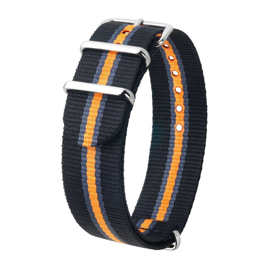 Black &amp; Orange &amp; Grey HIRSCH RUSH Military style Nylon Watch Strap 4040 60