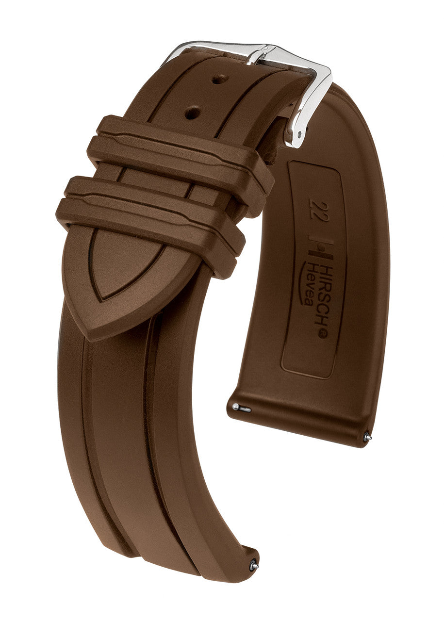 HIRSCH HEVEA Premium Vegan Caoutchouc Watchband 4045 88 - Brown