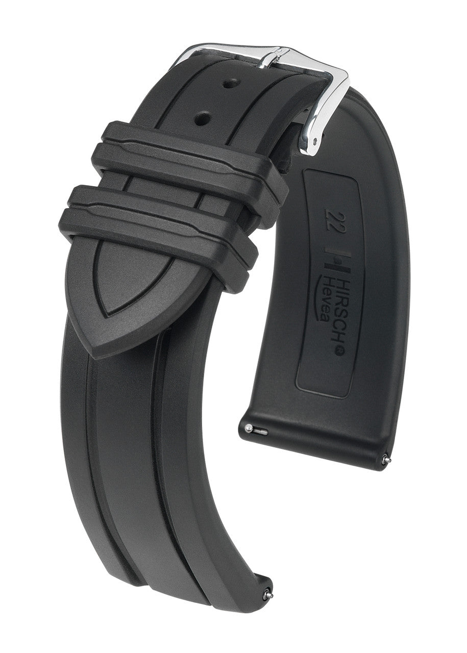 HIRSCH HEVEA Premium Vegan Caoutchouc Watchband 4045 88 - Black