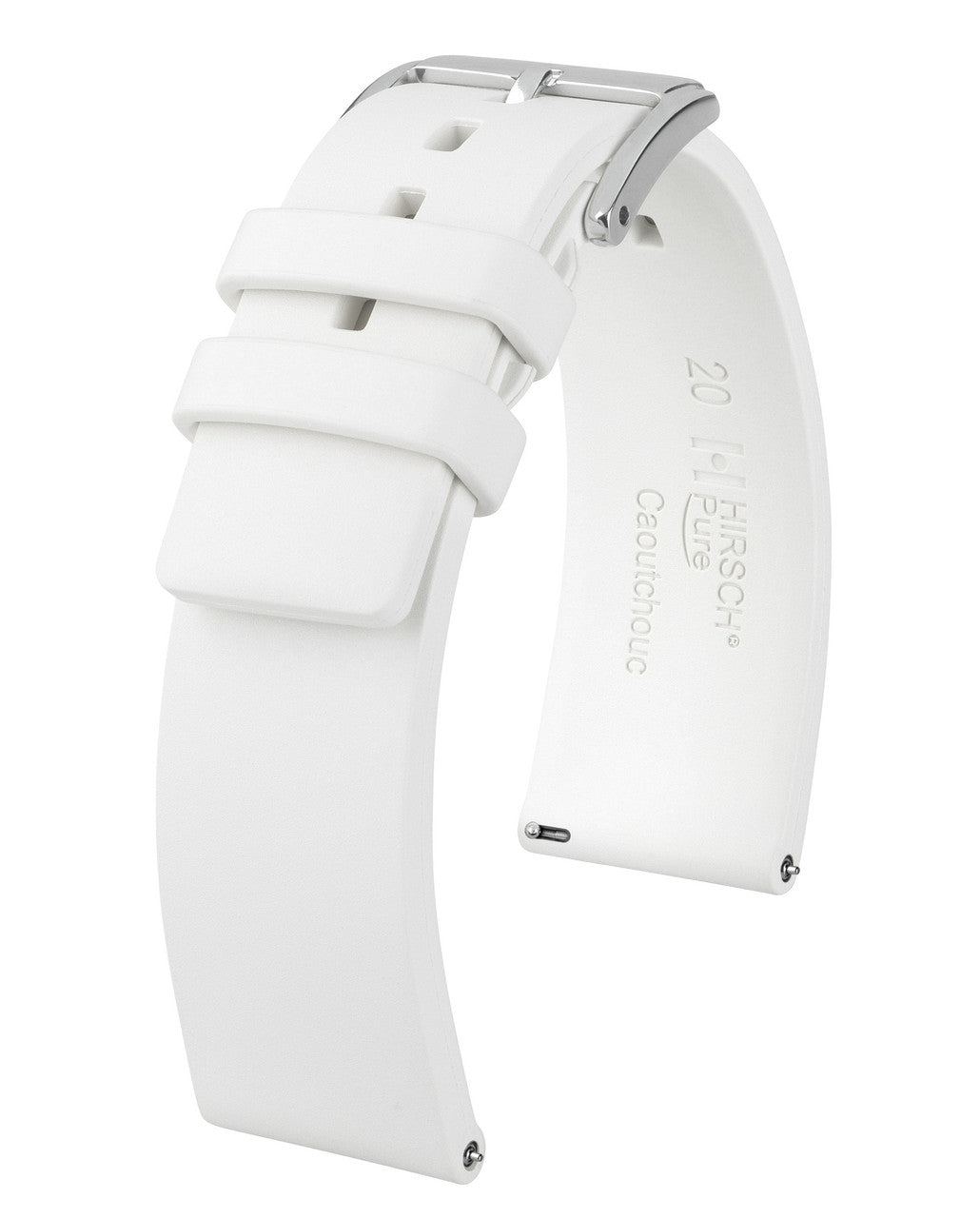 HIRSCH PURE Premium Caoutchouc Watchband 4041 88 - White