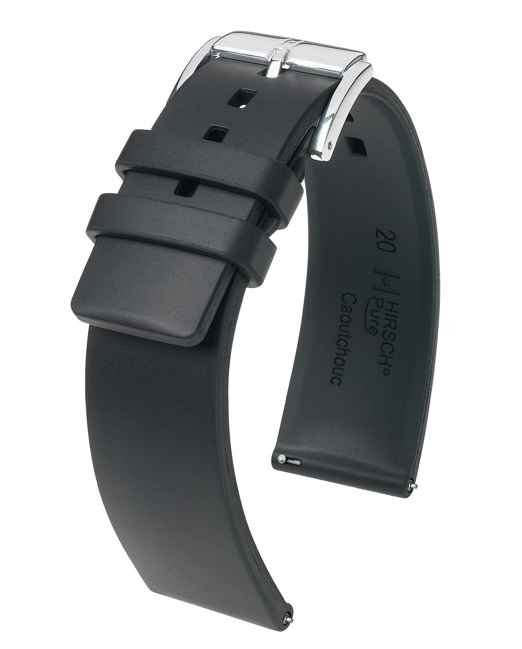 Hirsch PURE Premium Caoutchouc Watchband - Black