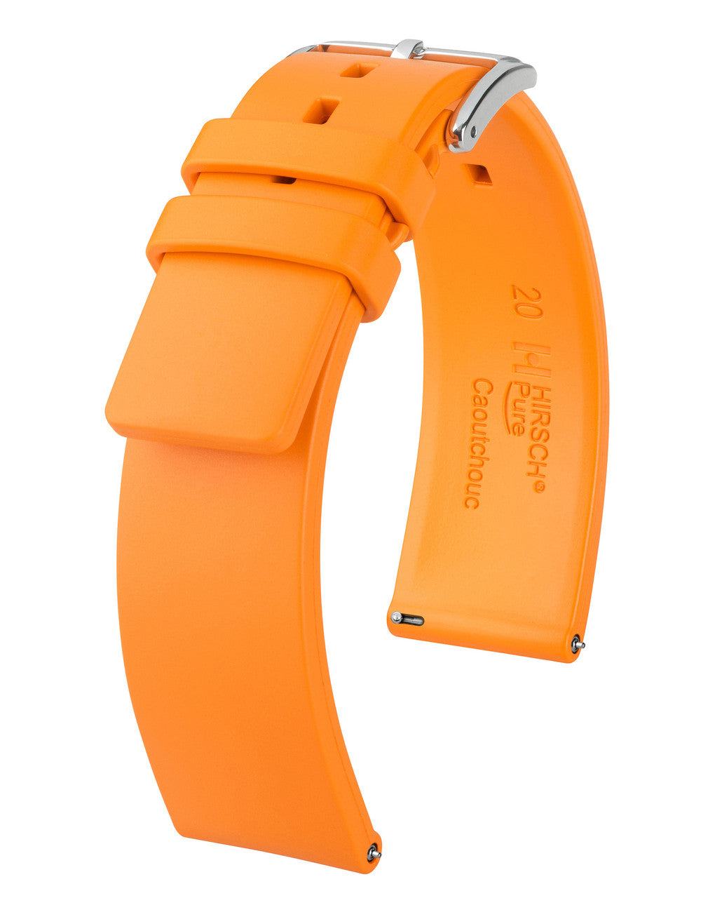 Hirsch PURE Premium Caoutchouc Watchband - Orange