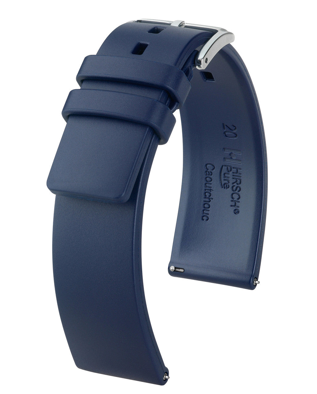 HIRSCH PURE Premium Caoutchouc Watchband 4053 88 - Blue