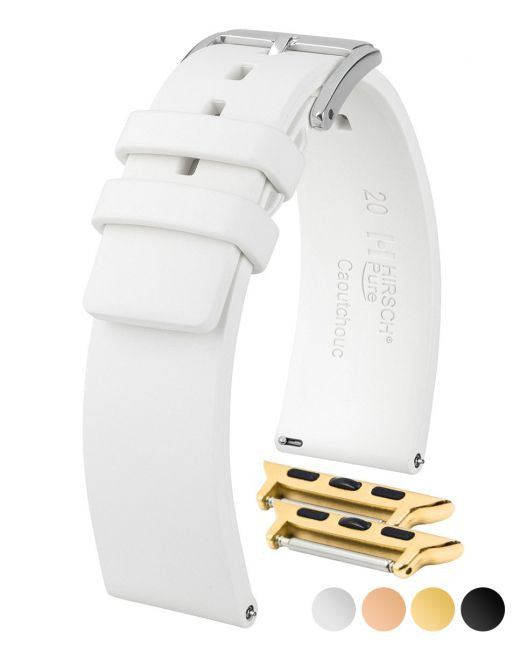 Hirsch PURE Premium Caoutchouc Watchband - White