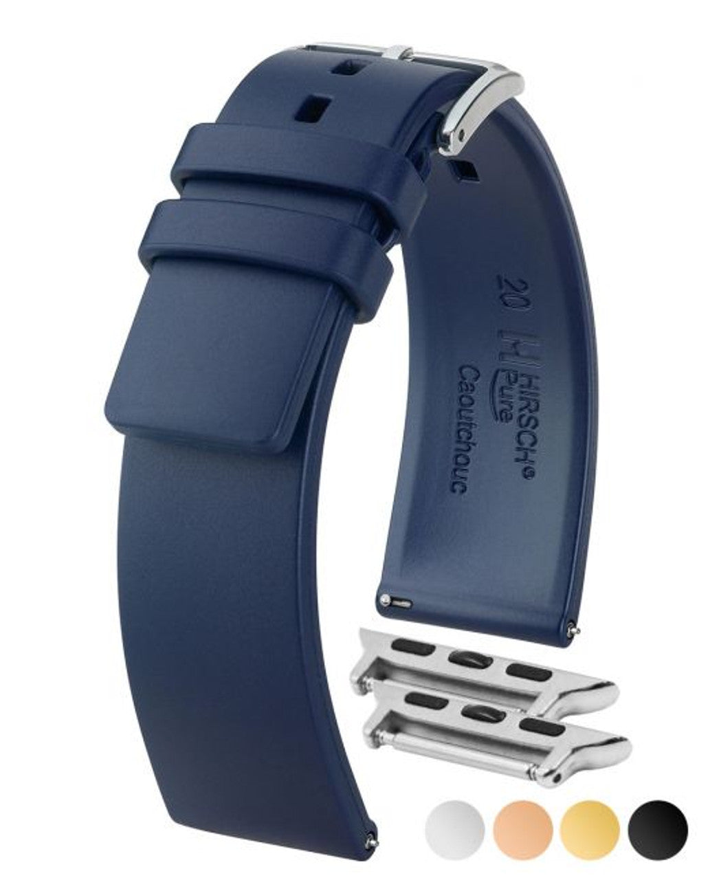 HIRSCH PURE Premium Caoutchouc Watchband 4053 88 - Blue