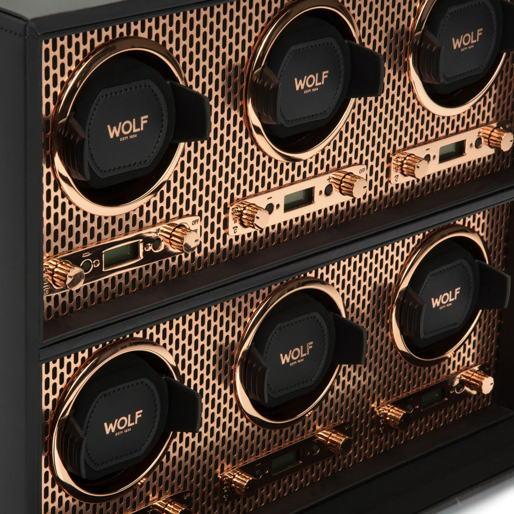 WOLF 1834 Axis 6 Piece Watch Winder - Copper | Dupont Central Jewelry