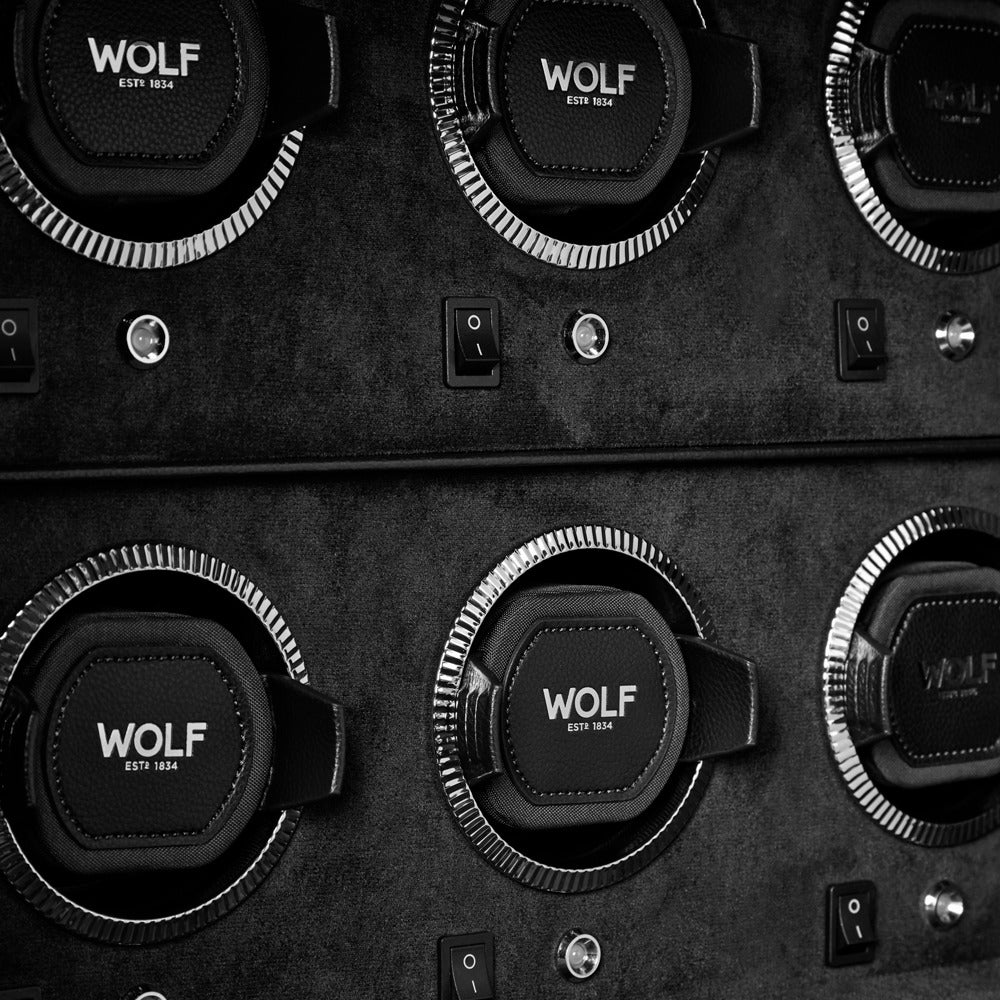 WOLF 1834 The Den 8 Piece Watch Winder Safe - Black - view 4