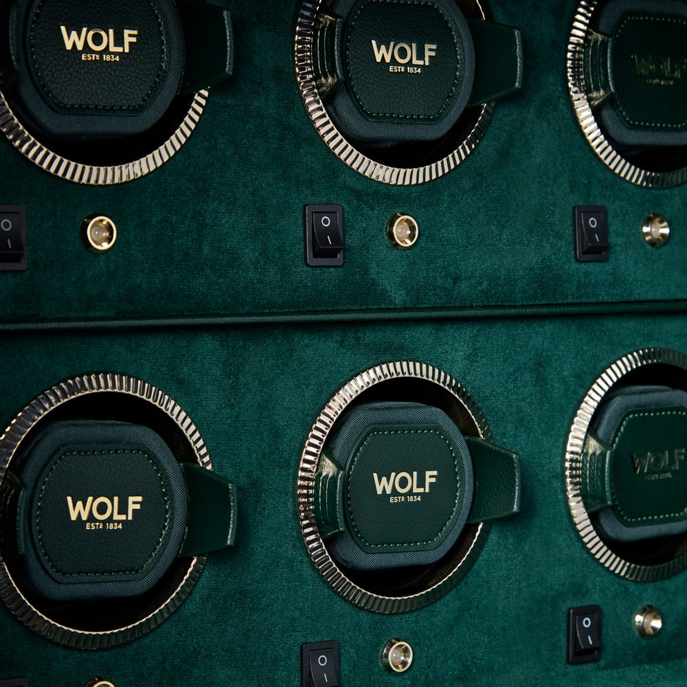 WOLF 1834 The Den 8 Piece Watch Winder Safe - Green - view 3
