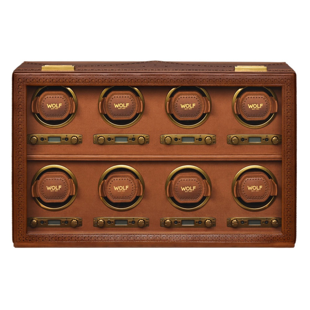 WOLF 1834 Brogue 8 Piece Watch Winder - Burnished Brown - view 6
