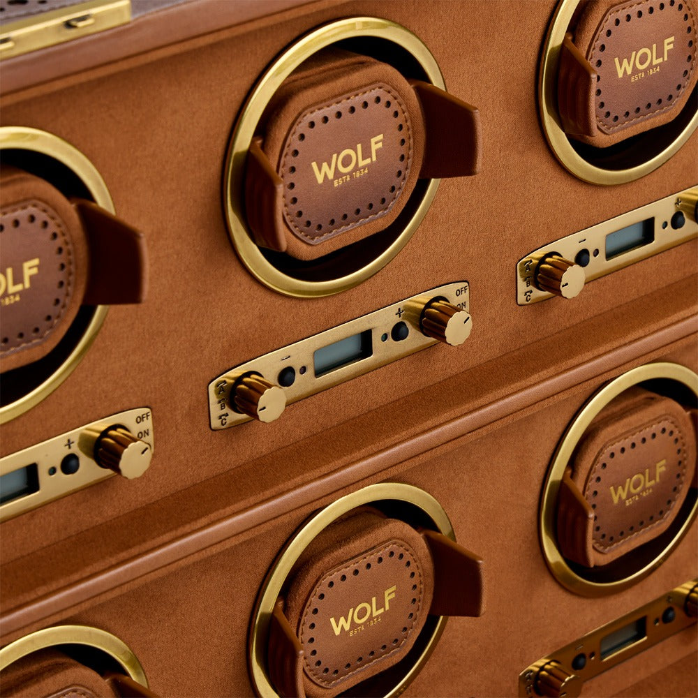 WOLF 1834 Brogue 8 Piece Watch Winder - Burnished Brown - view 3