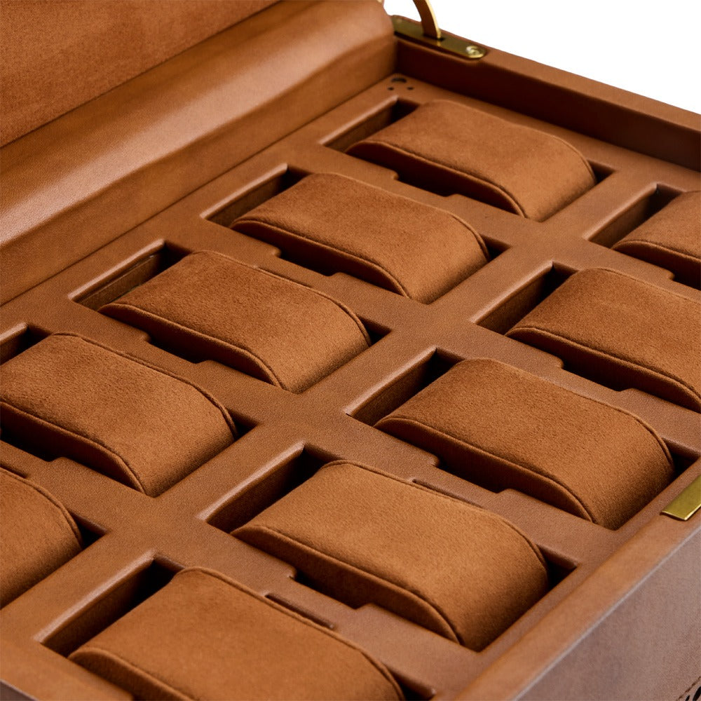 WOLF 1834 Brogue 10 Piece Watch Box - Burnished Brown - view 4