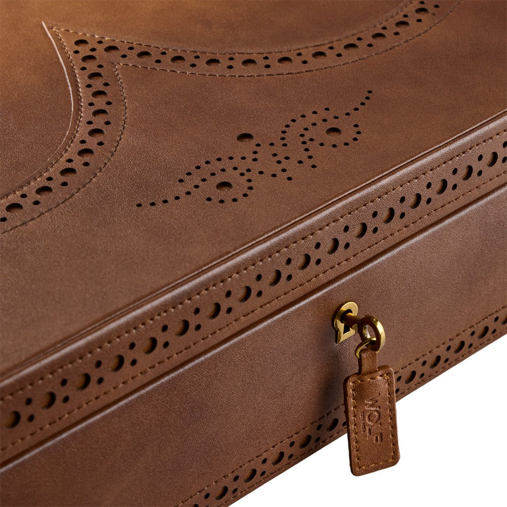 WOLF 1834 Brogue 10 Piece Watch Box - Burnished Brown - view 5