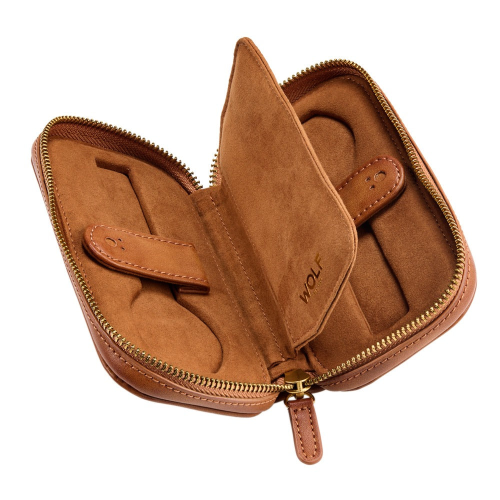 WOLF 1834 Brogue 2 Piece Watch Zip Case - Burnished Brown - view 3