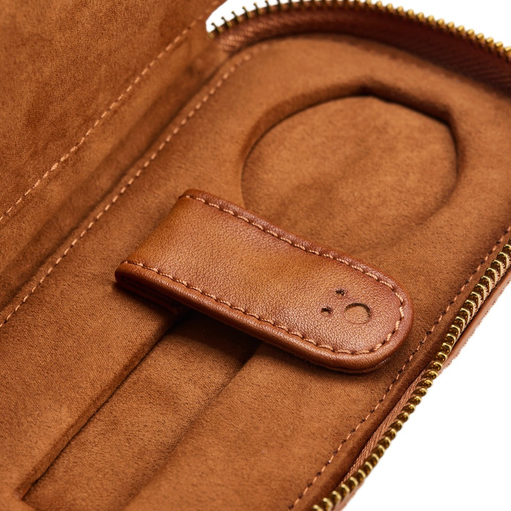 WOLF 1834 Brogue 2 Piece Watch Zip Case - Burnished Brown - view 4