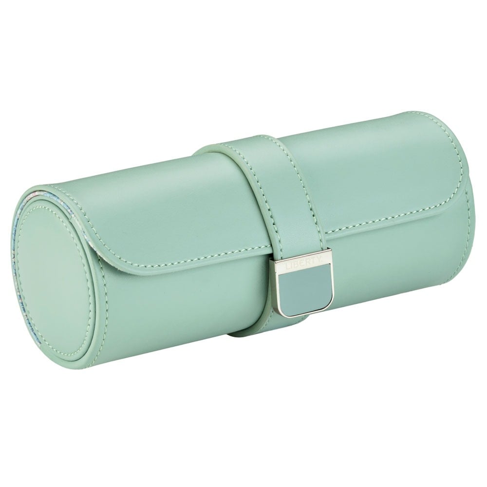 WOLF 1834 - WOLF X LIBERTY Julia Interior Print Triple Watch Roll - Sage Green