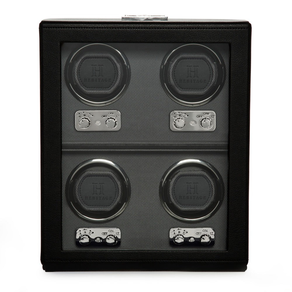 WOLF 1834 Heritage Oxford 4 Piece Watch Winder - Black - view 2
