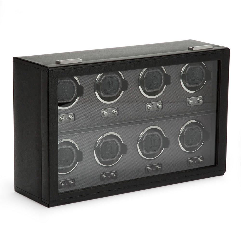 WOLF 1834 Heritage Oxford 8 Piece Watch Winder - Black - view 3