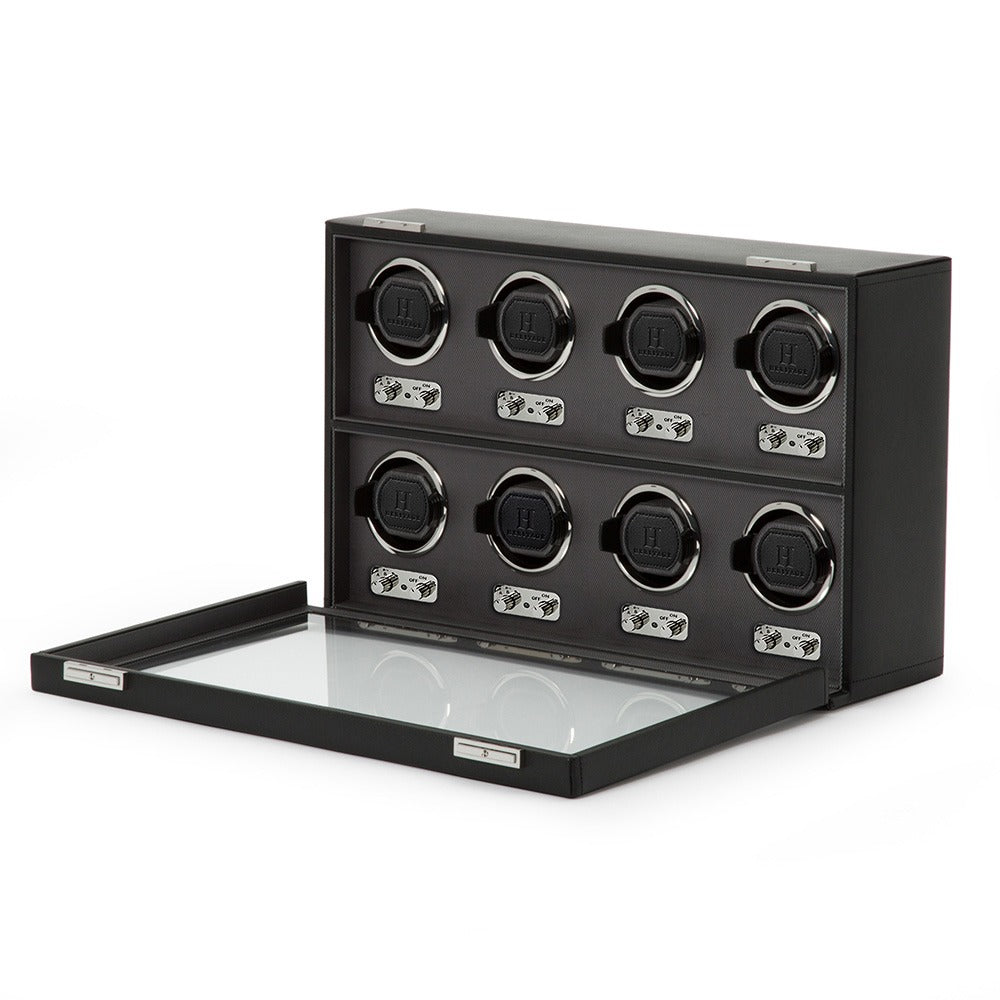 WOLF 1834 Heritage Oxford 8 Piece Watch Winder - Black - view 4