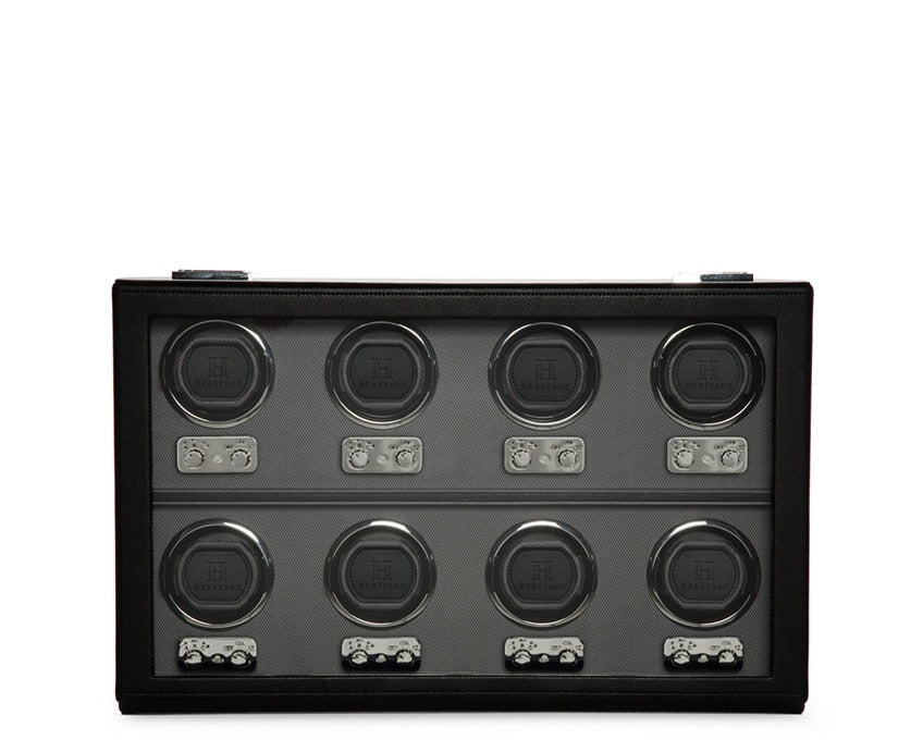 WOLF 1834 Heritage Oxford 8 Piece Watch Winder - Black