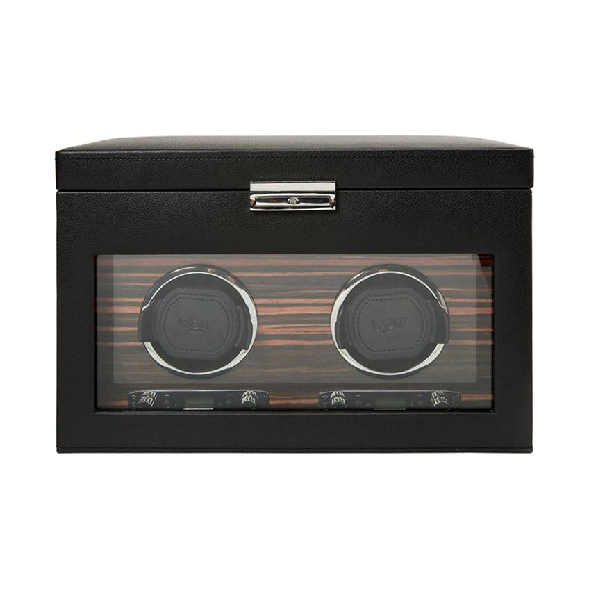 WOLF - Roadster Double Watch Winder With Storage