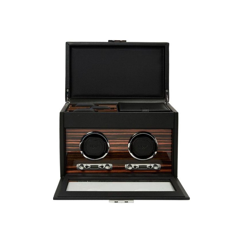 WOLF - Roadster Double Watch Winder With Storage