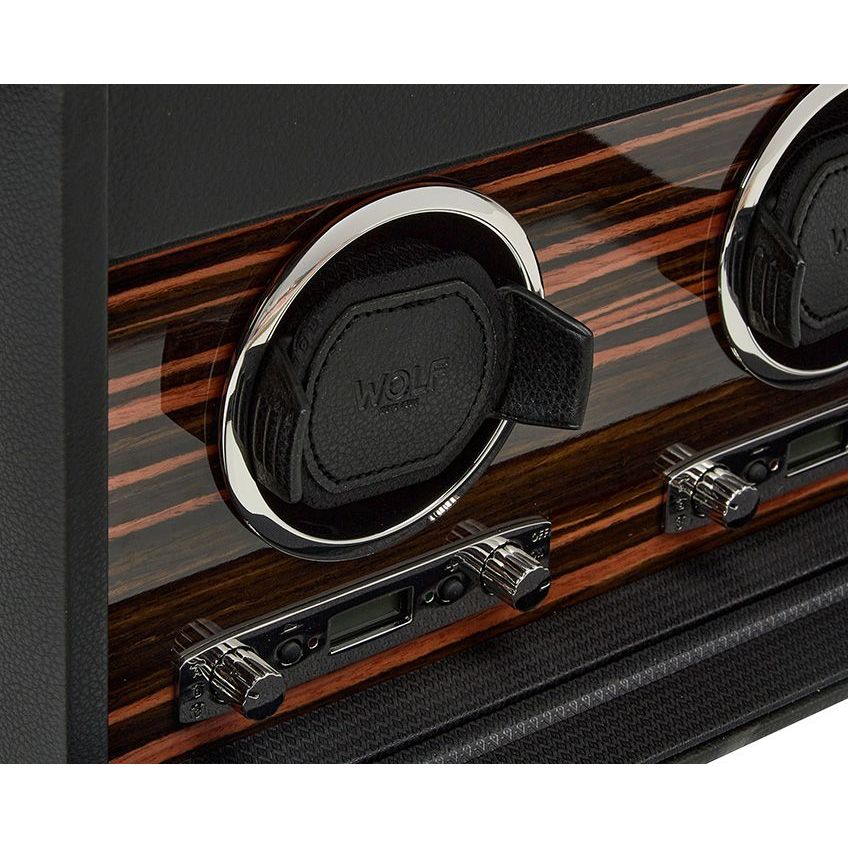 WOLF - Roadster Double Watch Winder With Storage