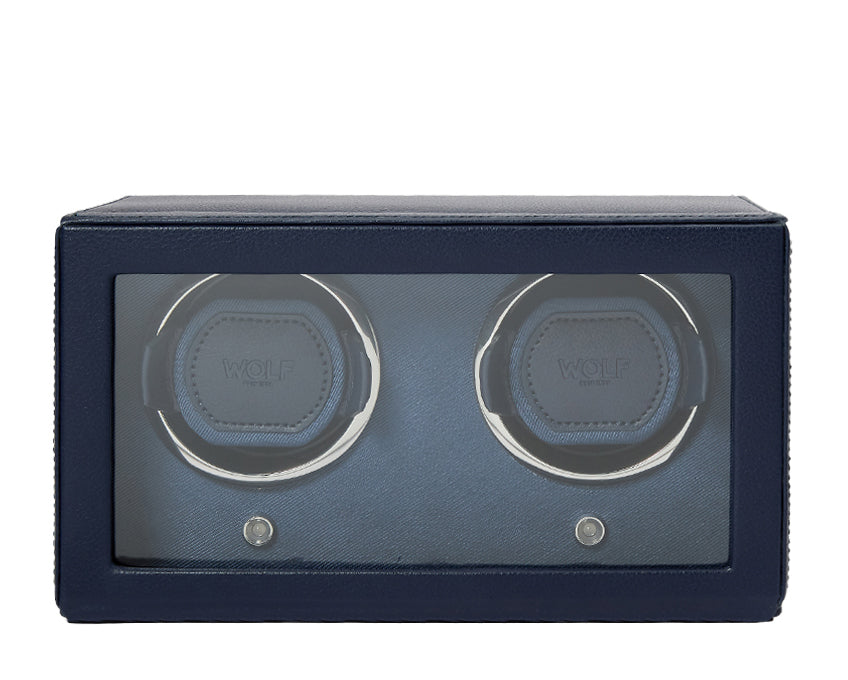 WOLF 1834 Cub Double Watch Winder with Cover - Navy