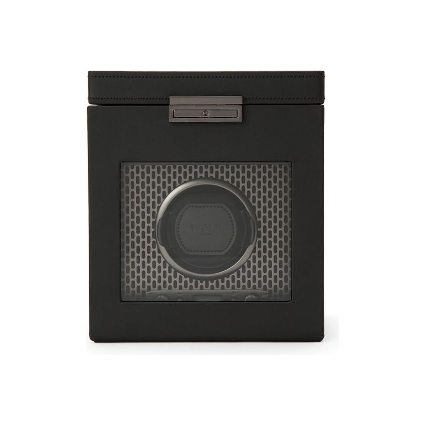 WOLF - Axis Single Watch Winder With Storage, Powder Coat