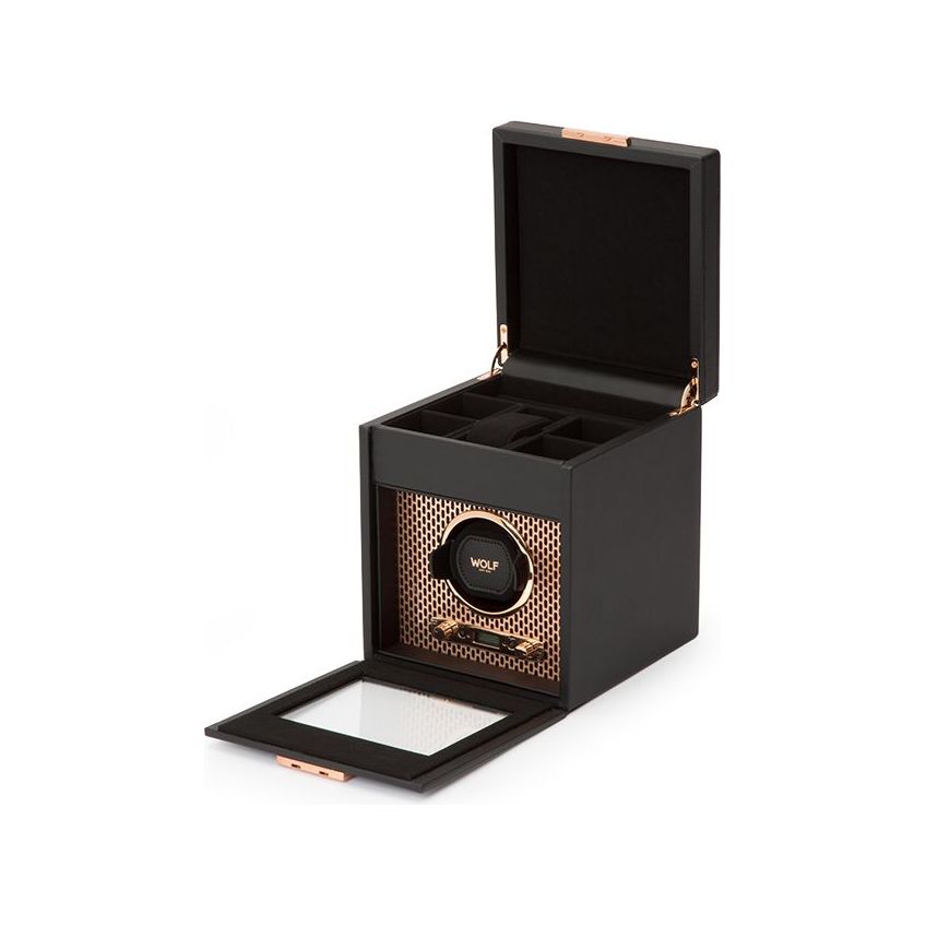 WOLF - Axis Single Watch Winder With Storage, Copper