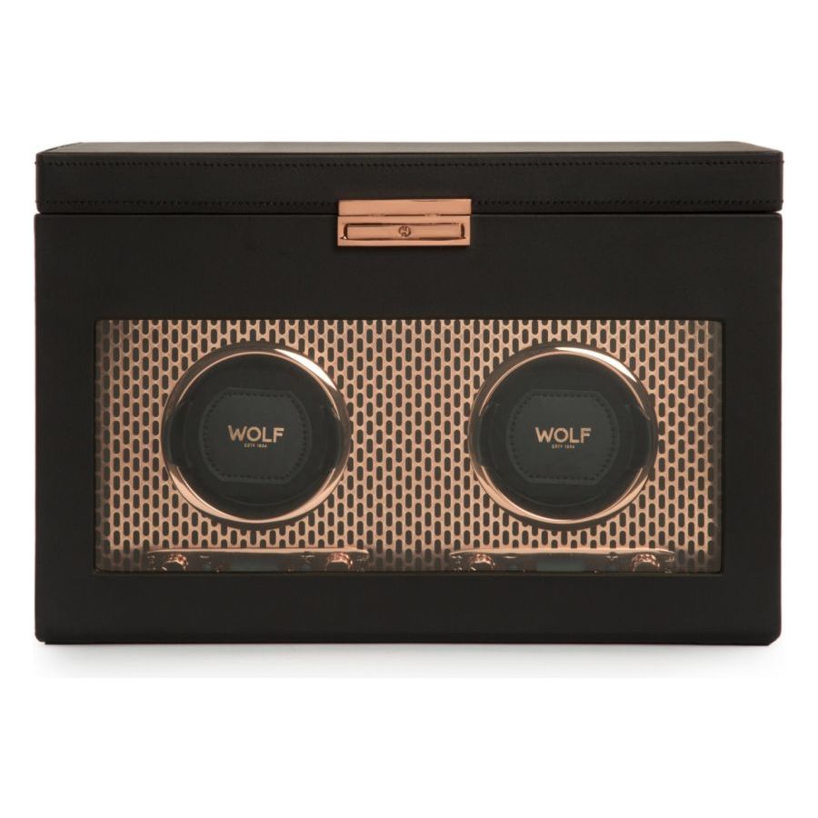 WOLF - Axis Double Watch Winder With Storage, Copper