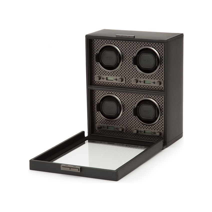 WOLF - Axis 4 Piece Watch Winder, Powder Coat