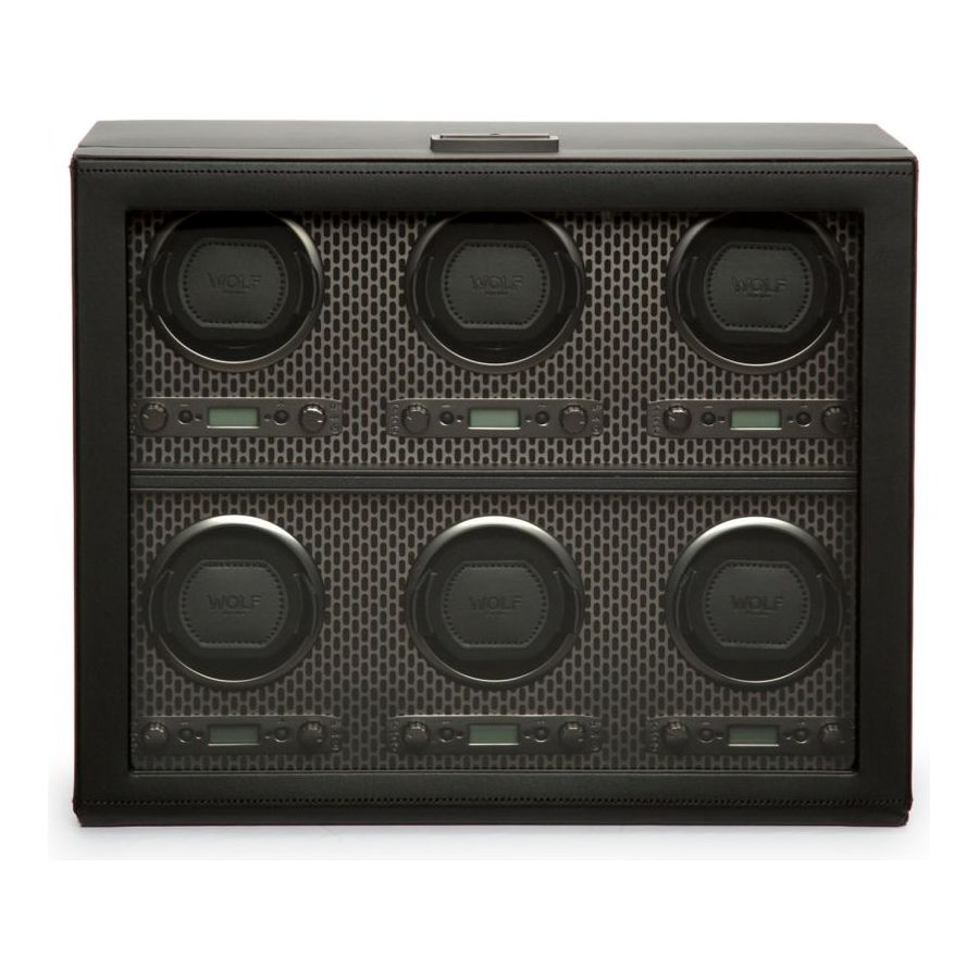 WOLF - Axis 6 Piece Watch Winder, Powder Coat