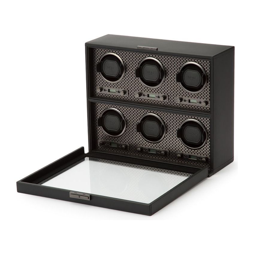 WOLF - Axis 6 Piece Watch Winder, Powder Coat