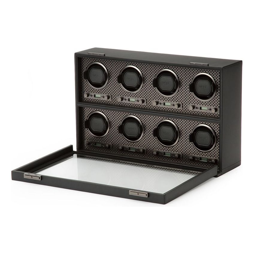 WOLF - Axis 8 Piece Watch Winder, Powder Coat