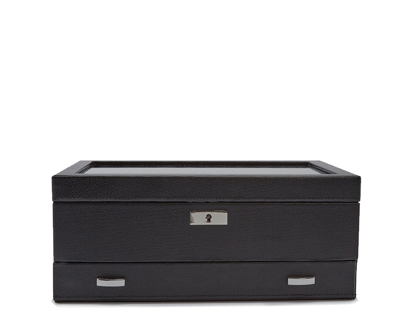 WOLF 1834 Roadster 10 Piece Watch Box with Drawer - Black - view 7