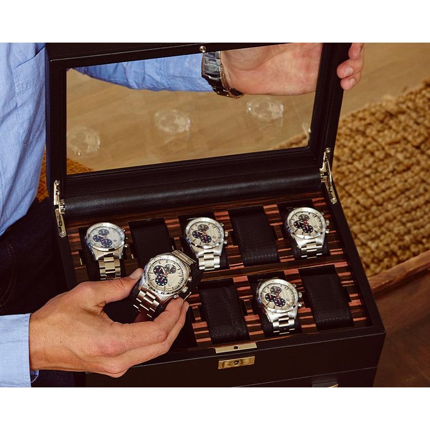 WOLF - Roadster 10 Piece Watch Box With Drawer