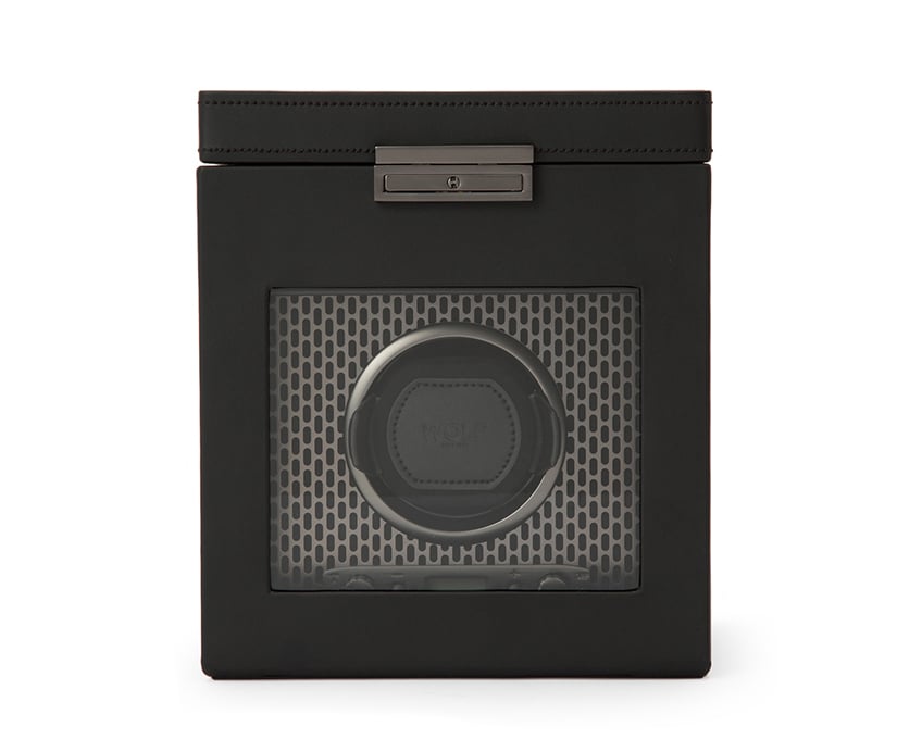 WOLF 1834 - Axis Single Watch Winder With Storage - Powder Coat