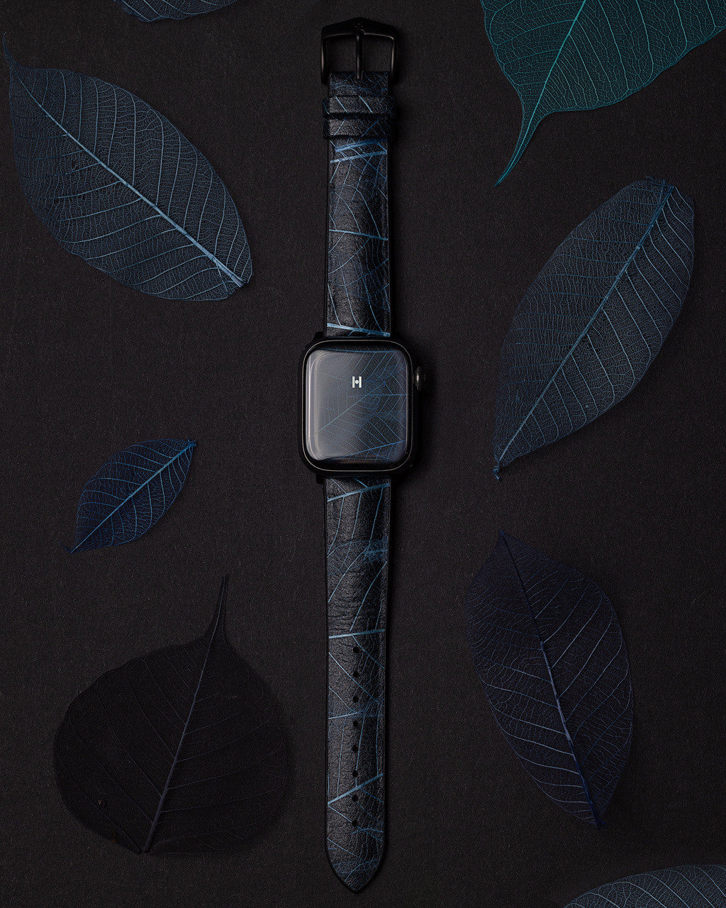 Hirsch LEAF Vegan Watchband 46 - Blue - view 4