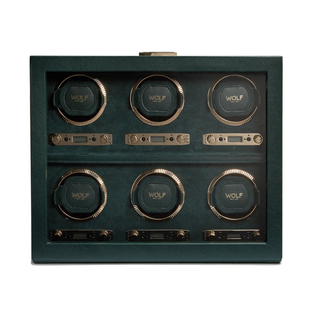 WOLF 1834 - British Racing 6 Piece Watch Winder - Green