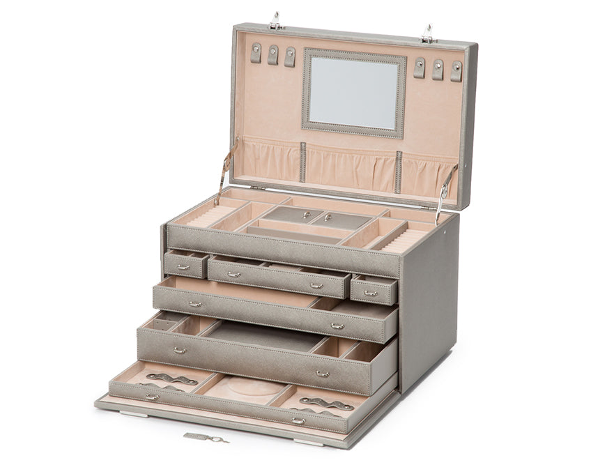 WOLF 1834 - Heritage Jewelry Armoire - Pewter Saffiano