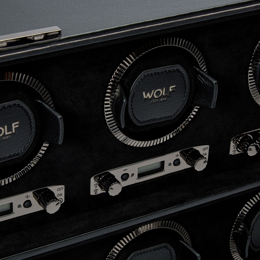 WOLF 1834 - British Racing 8 Piece Watch Winder - Black