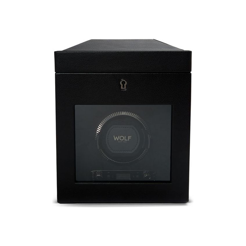 WOLF - British Racing Single Watch Winder With Storage, Black