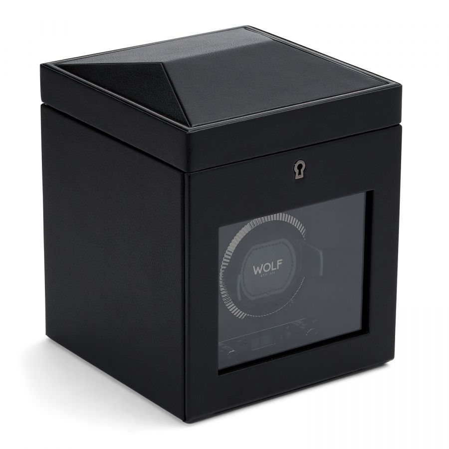 WOLF - British Racing Single Watch Winder With Storage, Black