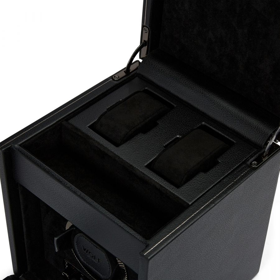 WOLF - British Racing Single Watch Winder With Storage, Black