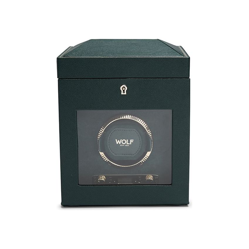 WOLF - British Racing Single Watch Winder With Storage, Green