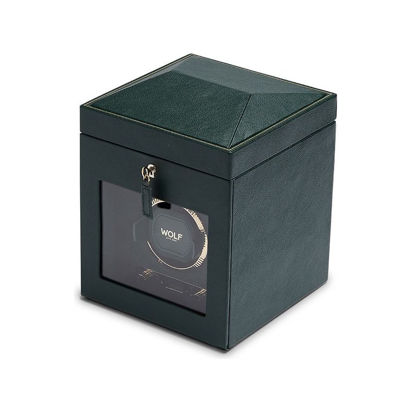 WOLF - British Racing Single Watch Winder With Storage, Green