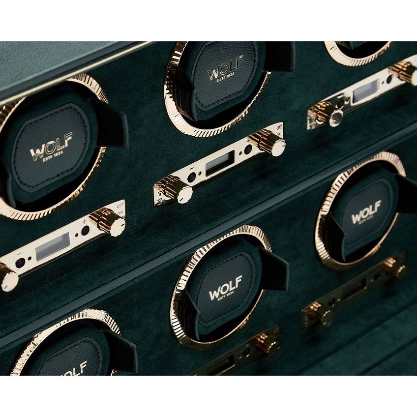 WOLF - British Racing 6 Piece Watch Winder, Green