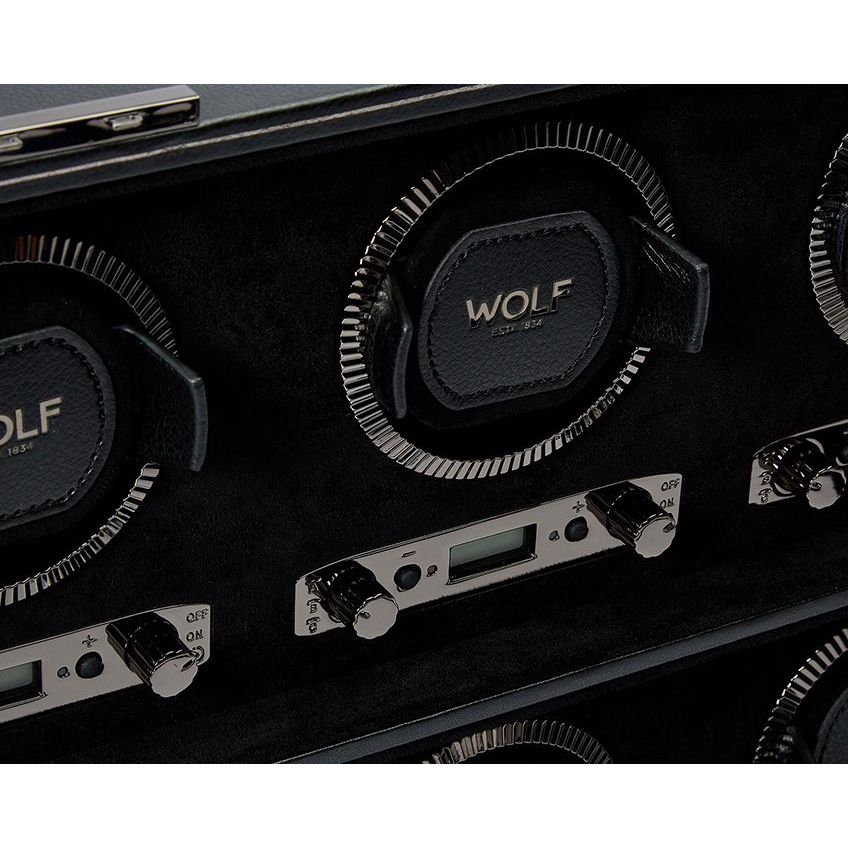 WOLF - British Racing 8 Piece Watch Winder, Black