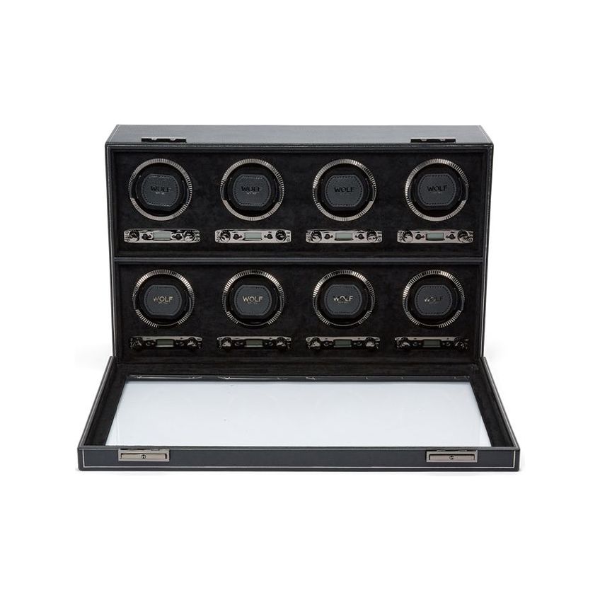 WOLF - British Racing 8 Piece Watch Winder, Black