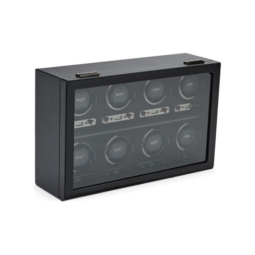 WOLF - British Racing 8 Piece Watch Winder, Black